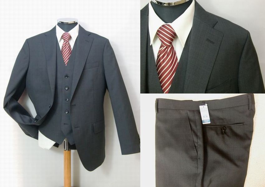 [ spring summer special price ]2. three-piece suit *AB-7* washing machine ....*Hi-Gredo specification *. gray / woven plain 