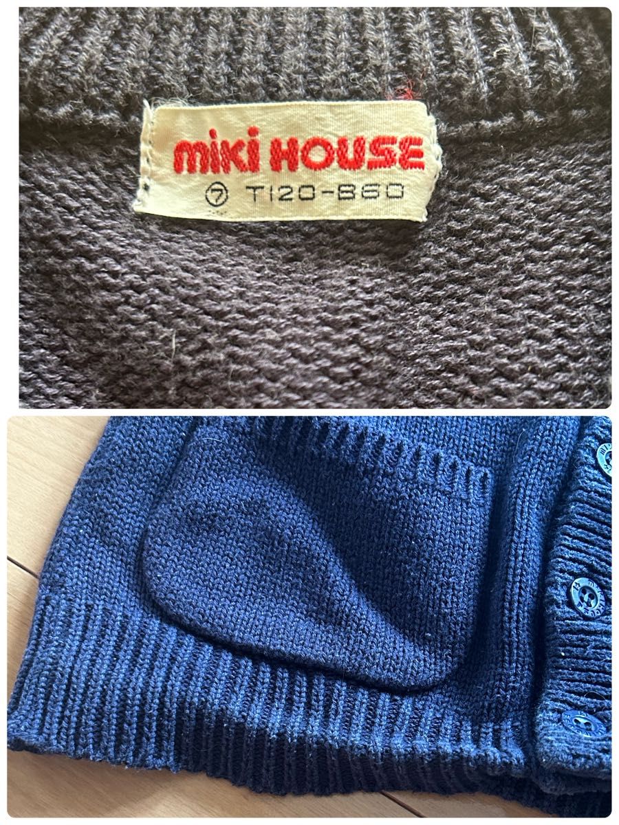 MIKIHOUSE ／ ミキハウス 子供服 キッズ 120cm ニット ベスト ショート パンツ 上下 2点 セット 昭和レトロ