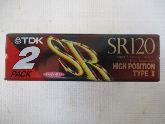 ⇔ 61 カセットテープ TDK SR-120R HIGH POSITION TYPEⅡ ハイポジション SR-120X2R 2本パック 検：オーディオ機器 記録媒体 未使用 保管品_画像2