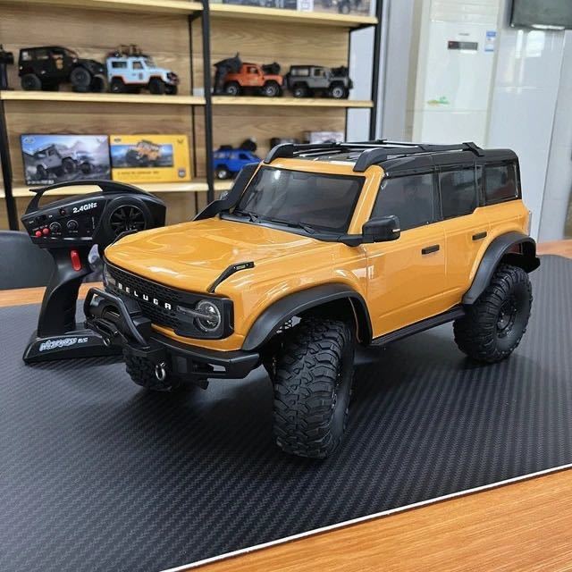 イエロー HB-R1001バッテリー*2 2速切替 ラジコンクローラー オフロード1/10スケール 4WD RCトラック LEDライトRTR 検MN128 MN86S WPL TRX4_画像10