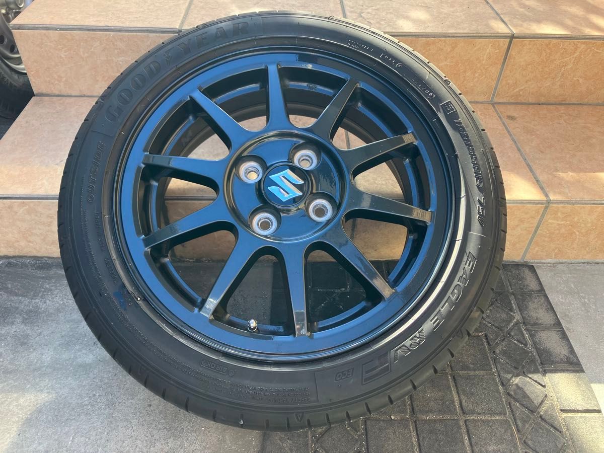 スズキ アルトワークス ha36s 純正アルミホイール 溝タイヤ付 1 スズキ アルトワークス ha36s 純正アルミホイール 溝タイヤ付 1