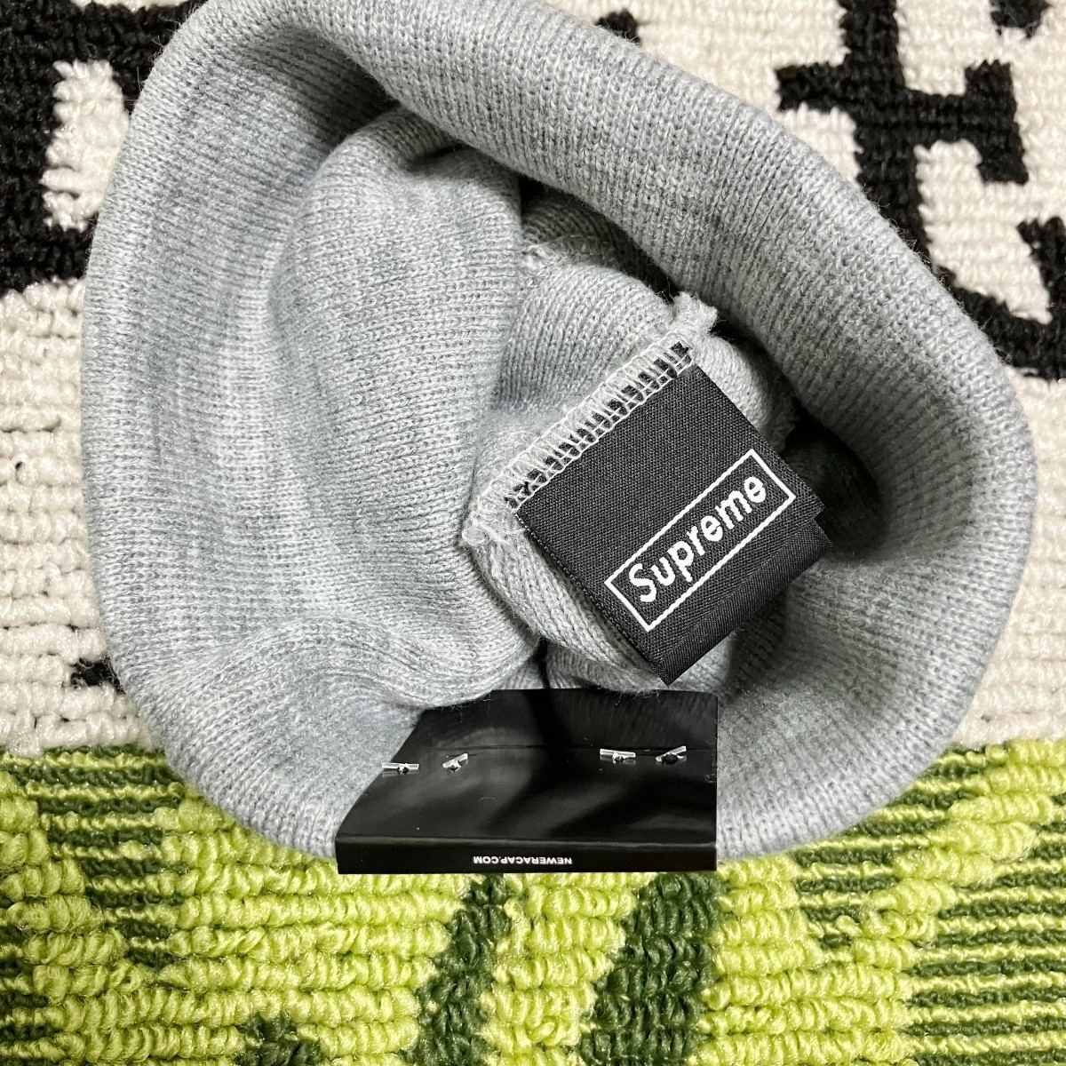 新品 23FW SUPREME BOX LOGO BEANIE New Era シュプリーム ボックス ロゴ ビーニー ニット帽 グレー Heather Grey ニューエラ_画像5