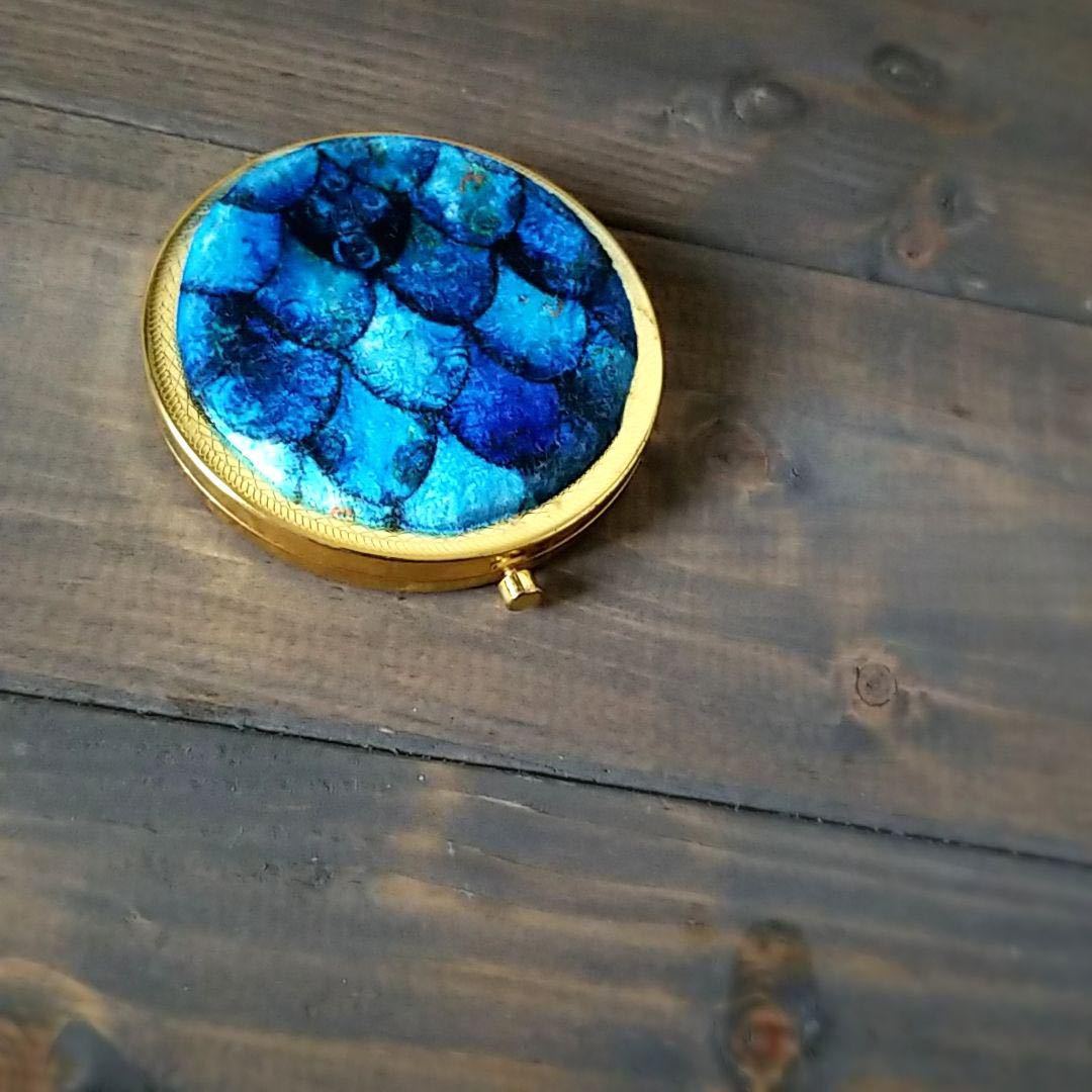  blue mermaid compact mirror 