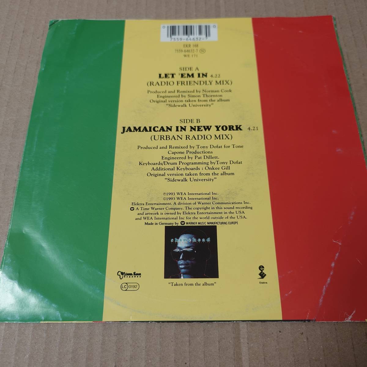 Shinehead - Let 'Em In / Jamaican In New York (Urban Radio Mix) // Elektra 7inch / Dancehall Classic / Shine Head_画像2