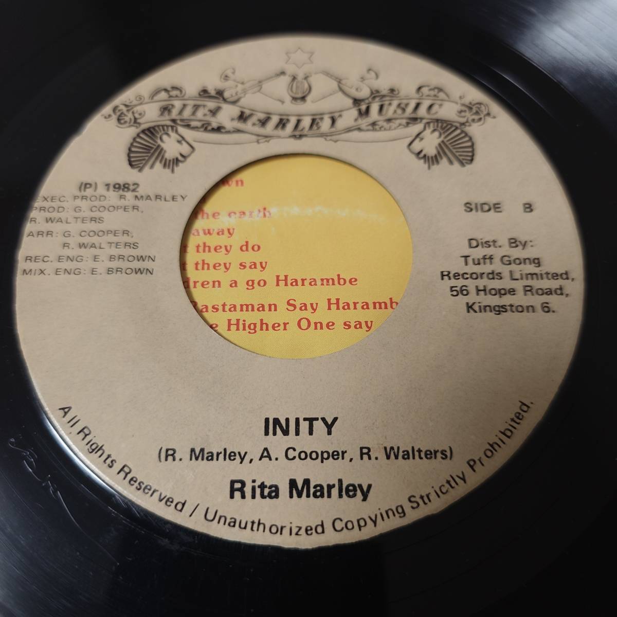Rita Marley - Harambe // Shanachie 7inch / Haramb (Working Together For Freedom) / Bob Marley_画像4