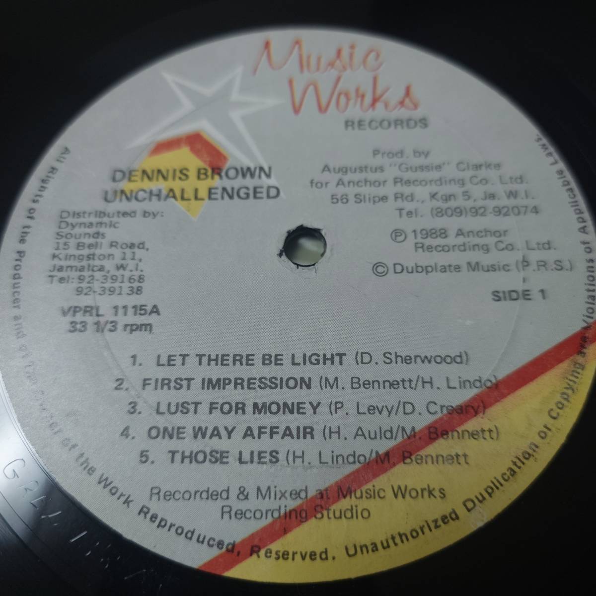 Dennis Brown - Let There Be Light / Unchallenged // Music Works Records LP / Lovers_画像4