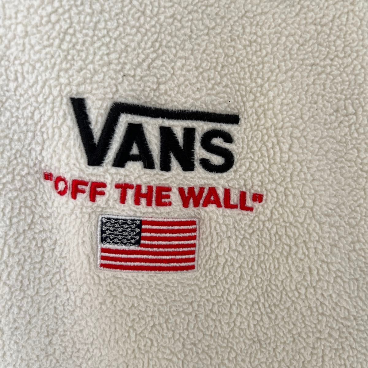 vans ハーフジップ 裏起毛 スウェット トレーナー 長袖 刺繍　フリース