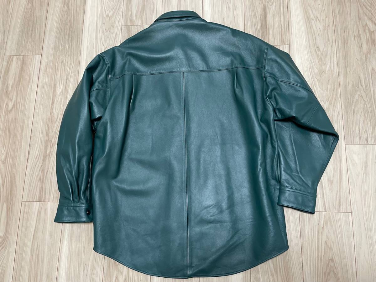 Graphpaper graph paper 2023-2024AW Sheep Leather Oversized Shirt COLOR D.GREEN