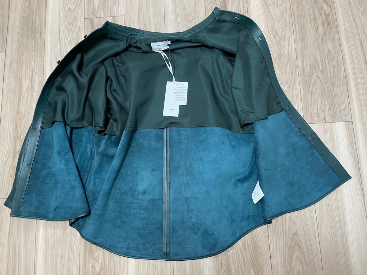 Graphpaper graph paper 2023-2024AW Sheep Leather Oversized Shirt COLOR D.GREEN