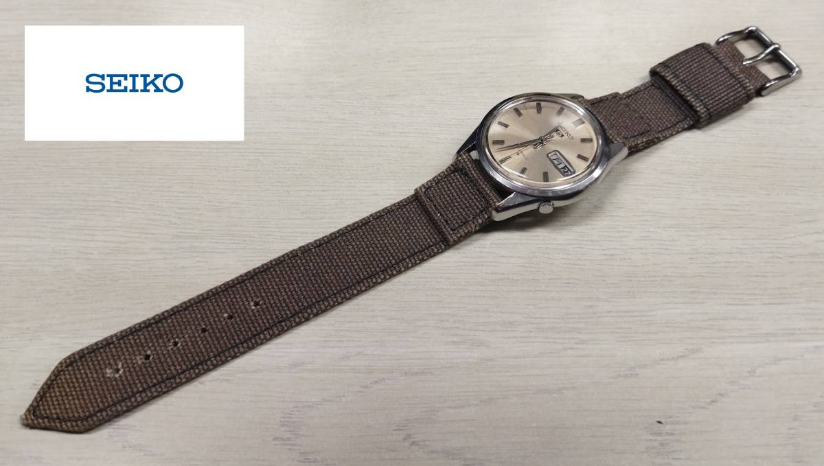 【送料無料】★Seiko5/セイコー5・6119-7010/自動巻 機械式・Made in Japan/1967年 諏訪精工舎製/アンティーク/シャンパンシルバー文字盤☆_画像3