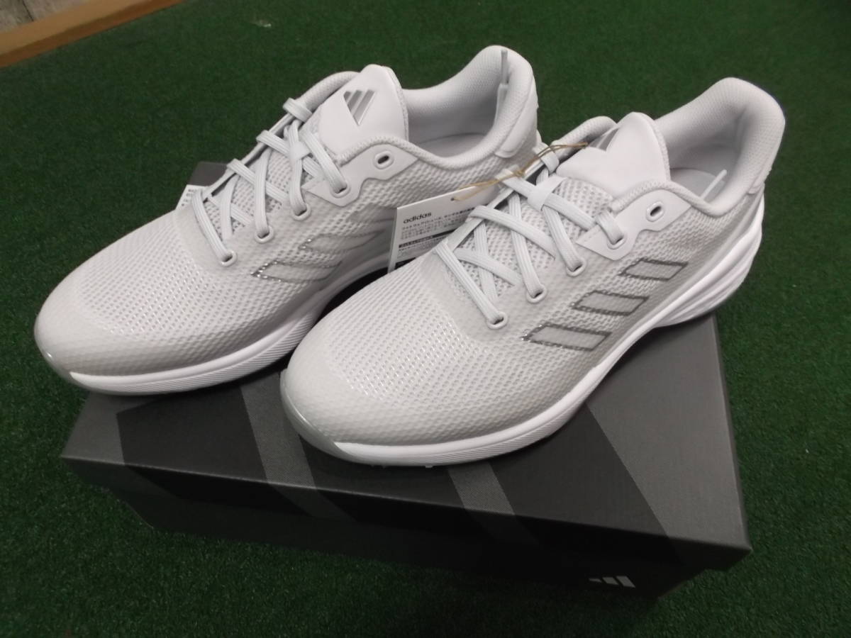 ★新品・ADIDAS・ツアーベンチレーションスパイク・ グレー/ホワイト 25、5cm