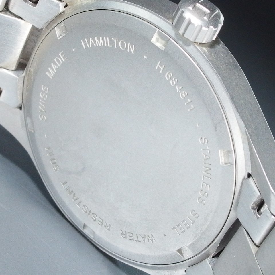 HAMILTON ハミルトン KHAKI カーキ フィールド SS QZ H684811 黒 文字盤 デイト 箱 保 アラビアンインデックス メンズ 腕時計 「23081」_画像8