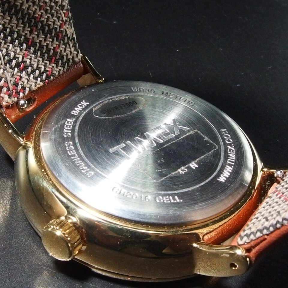 ◆美品◆ TIMEX タイメックス GP/革 レザーベルト ビックフェイス スモールセコンド カジュアル シンプル メンズ 腕時計 「23265」_画像8