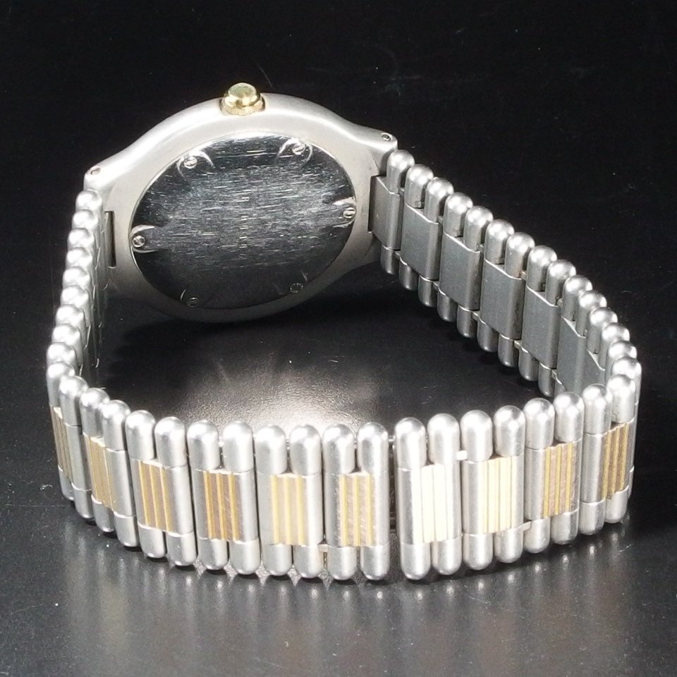 【電池交換済み】 Cartier カルティエ マスト21 SS QZ ベゼルインデックス 純正ブレス 両開きブレス レディース 腕時計 「22915」_画像7