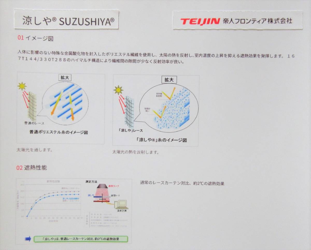 ★日本製 (JAC2850)★省エネ 遮熱 紫外線(UV)カット 遮像 ミラー レースカーテン 幅100cmX丈176cm(２枚入)_画像4