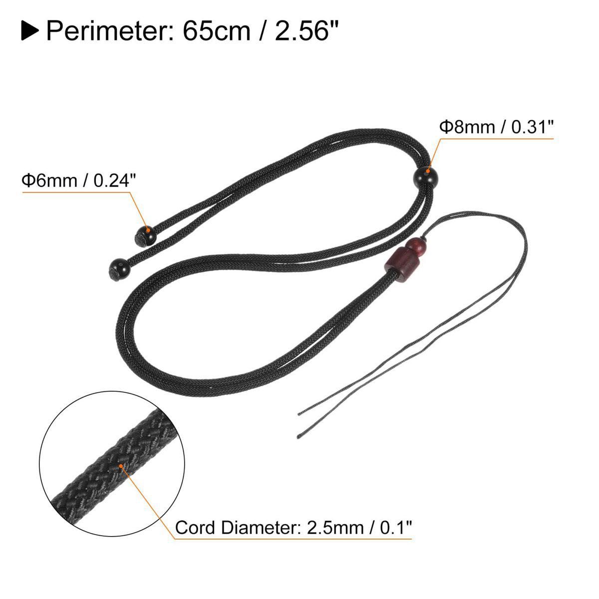 uxcell ひすい縄 ブレスレットロープ ネックレスコード DIYクラフト用 手作りネックレス用 ブラック 5本