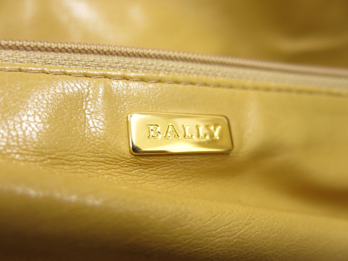 BALLY バリー◆メンズ◆PVC カーフ レザー 本革◆ボストン バッグ◆ブラック ベージュ G金具◆Bロゴ型押し総柄◆ヴィンテージ◆N7223_画像8