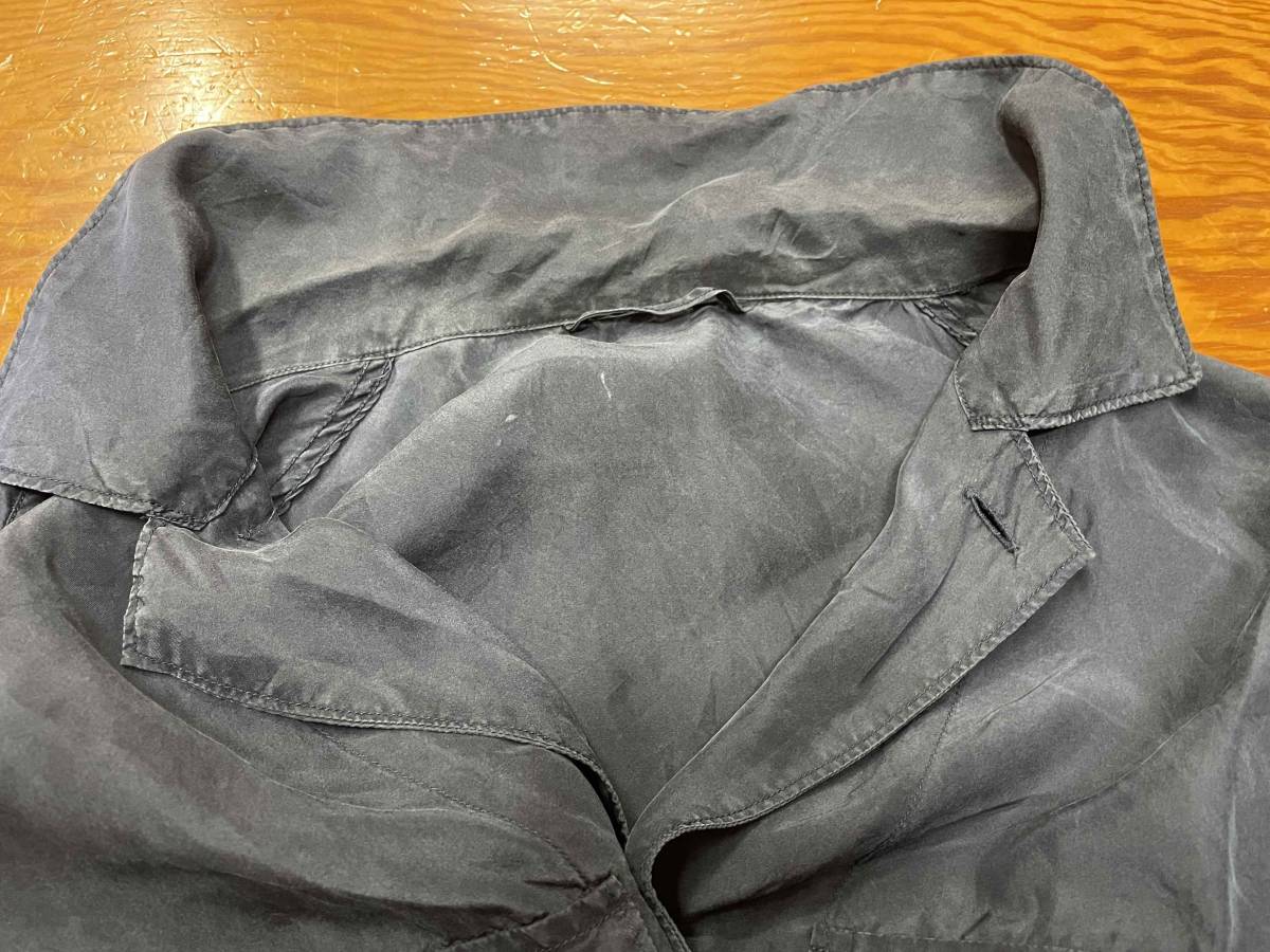 【COMOLI/コモリ】SAMPLE Silk Open Collar Shirt Jacket size3 NAVY シルク オープンカラー シャツ ジャケット ビッグポケット ネイビー_画像7