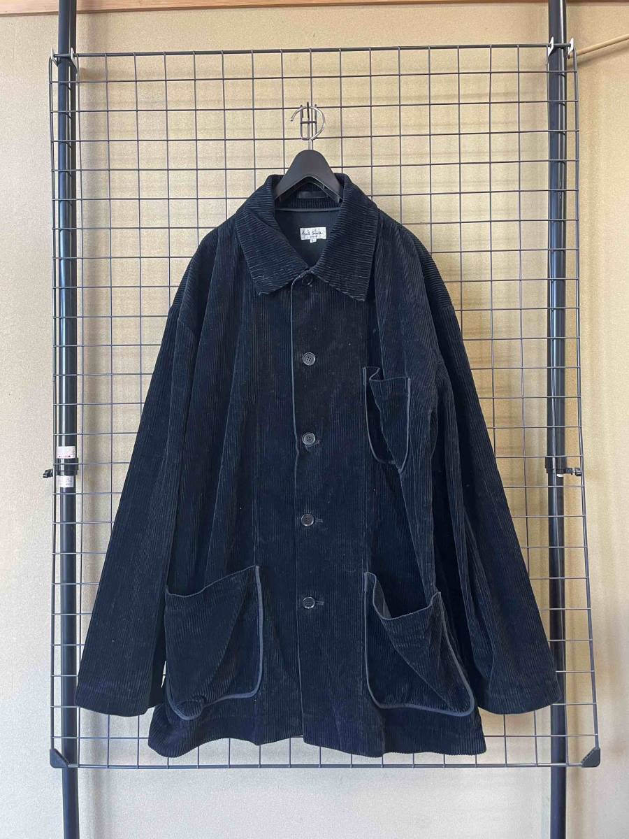 【Paul Smith LONDON/ポールスミス】Black Corduroy Chore Coat sizeL ブラック コーデュロイ オーバーサイズ ジャケット カバーオール_画像2