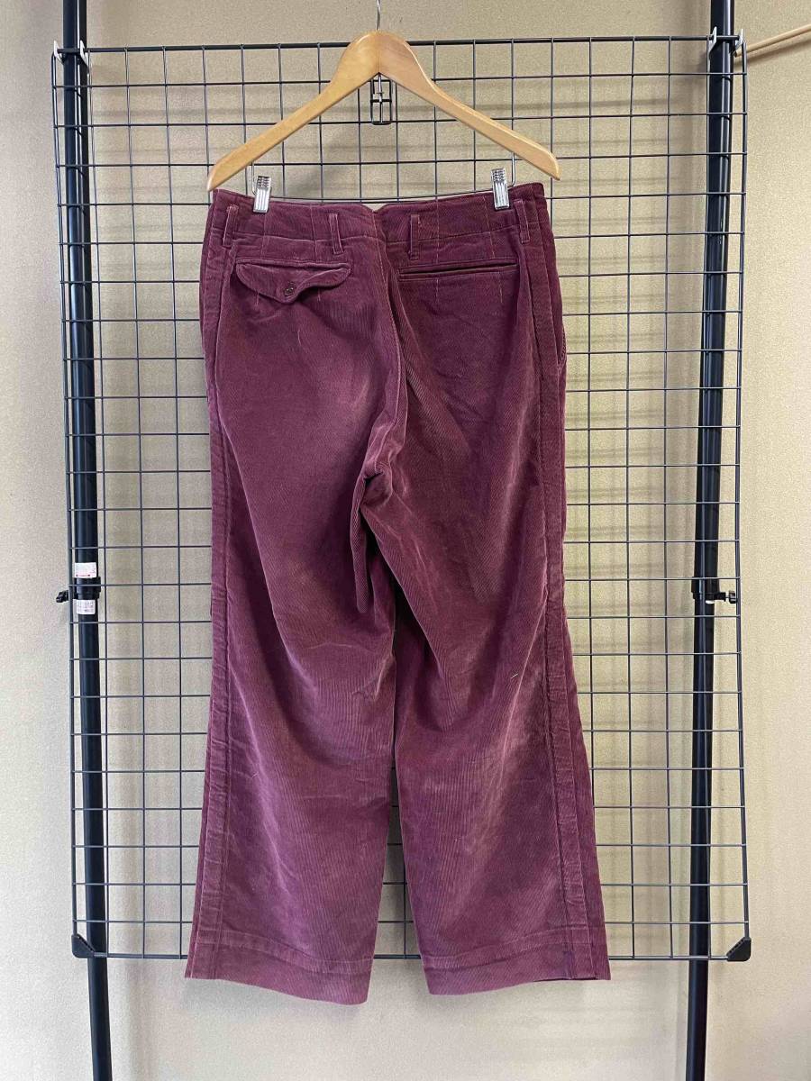 【kolor/カラー】Corduroy Wide Pants size1 MADE IN JAPAN コーデュロイ ワイドパンツ バーガンディ パッカリングパンツ ブサイク_画像3