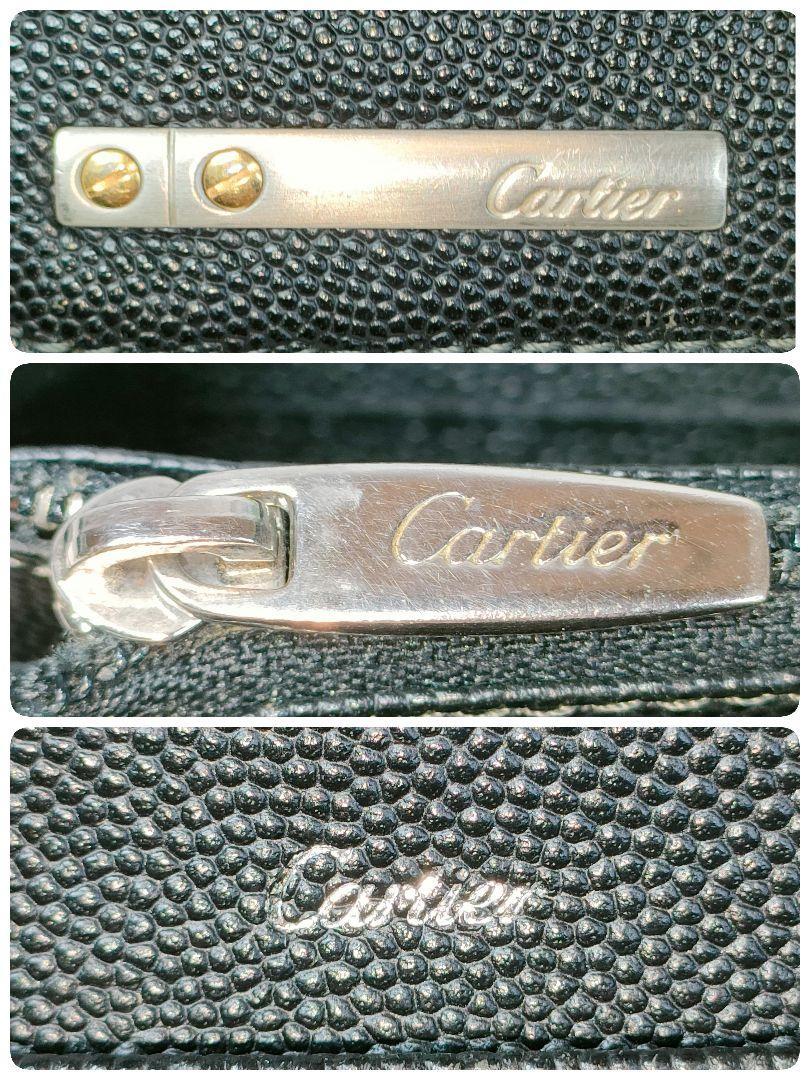 カルティエ 長財布 ラウンド キャビアスキン ブラック Cartier 財布 黒 レザー ジッピーウォレット レディース 折り財布 メンズ 男性 女性 _画像8