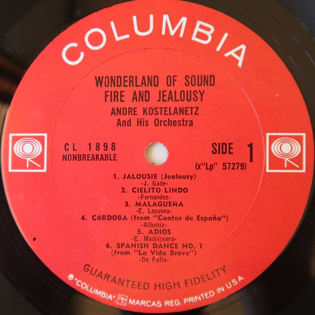 LP ANDRE KOSTELANETZ AND HIS ORCHESTRA WONDERLAND OF THE SOUND FIRE & JEALOUSY CL-1898 2EYES 米盤 モノラル_画像4