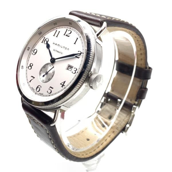 HAMILTON ハミルトン 腕時計 H784650 カーキ ネイビー パイオニア スモールセコンド 裏スケ 白文字盤 メンズ 自動巻き 管理RY24000098_画像2