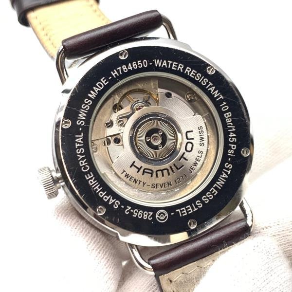 HAMILTON ハミルトン 腕時計 H784650 カーキ ネイビー パイオニア スモールセコンド 裏スケ 白文字盤 メンズ 自動巻き 管理RY24000098_画像6