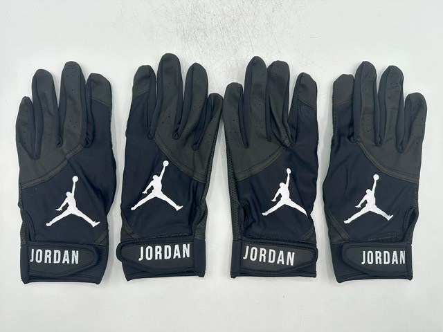 JORDAN ジョーダン 野球 両手 バッティンググローブ ブラックxホワイト Size-M　2セット まとめ売り_画像1