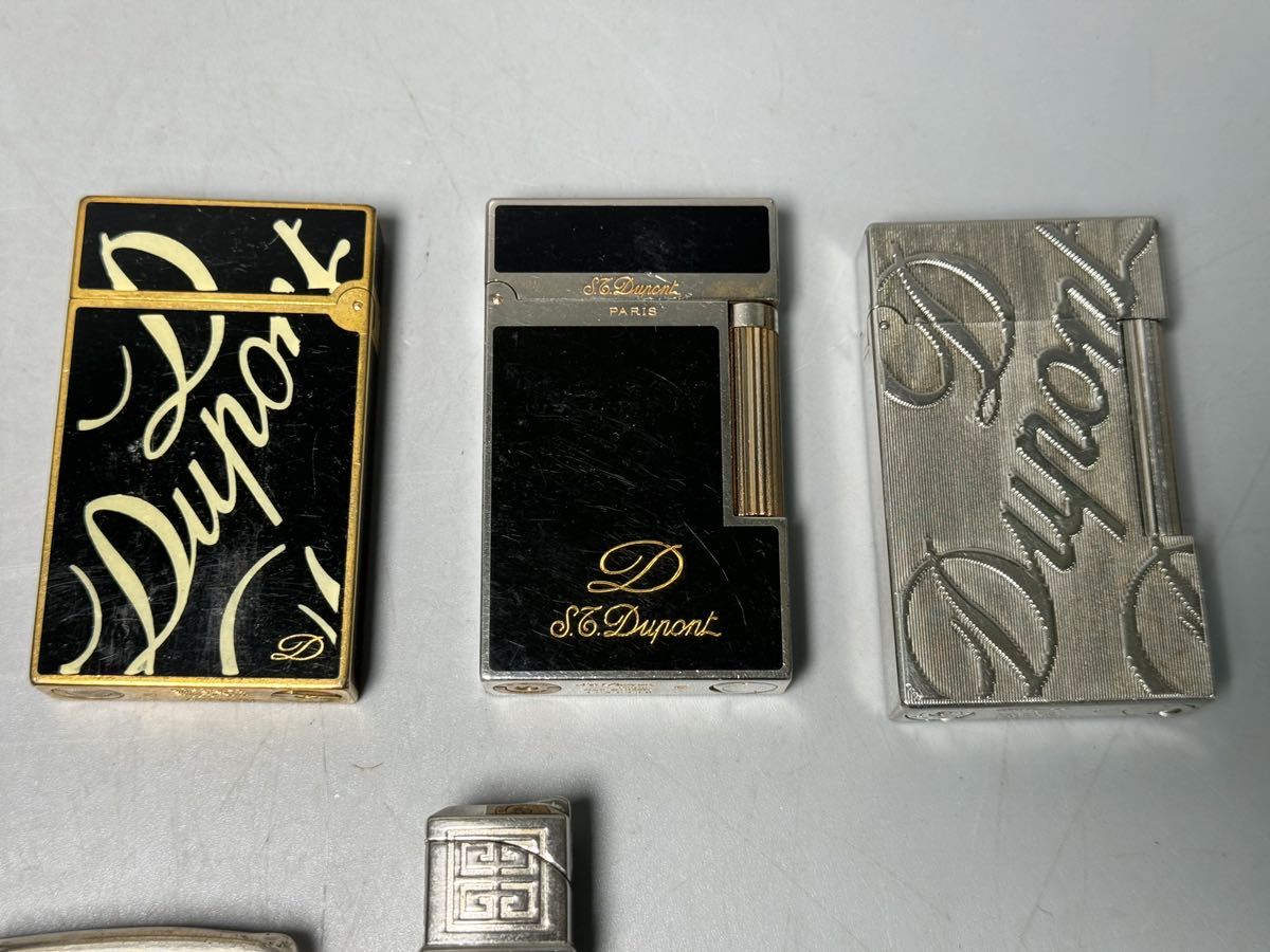 大量 各種 まとめ7点 ライター ZIPPO 銀 ダンヒル dunhill ジバンシー S.T.Dupont デュポン 3点 ライター ライン黒漆　_画像8