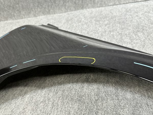 ボルボ V60 ZB420 純正 右フェンダー 右フロントフェンダー RH BSNRA 黒 オニキスブラックメタリック717 補修塗装用/19432_黄印/凹 10cm