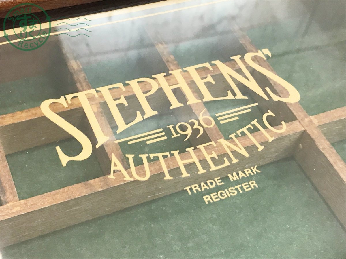 12444174　▲ ヴィンテージ STEPHENS’ 1936 AUTHENTIC コレクションボックス アンティーク 木製 アクセサリーケース ジュエリーボックスズ_画像7