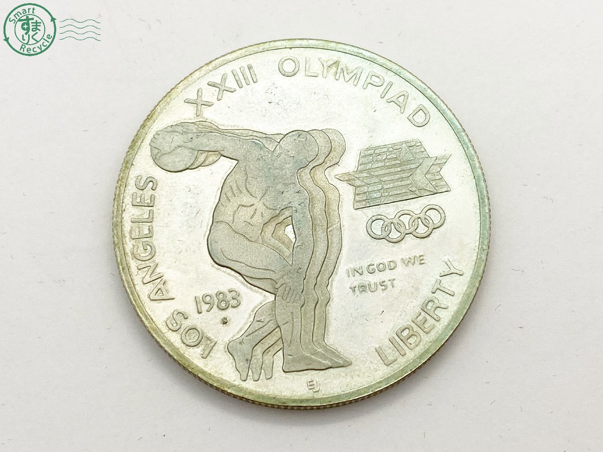 12425066　△ ロサンゼルス オリンピック 1983 1ドル 記念硬貨 銀貨 メダル コレクション ケース付き 中古_画像4