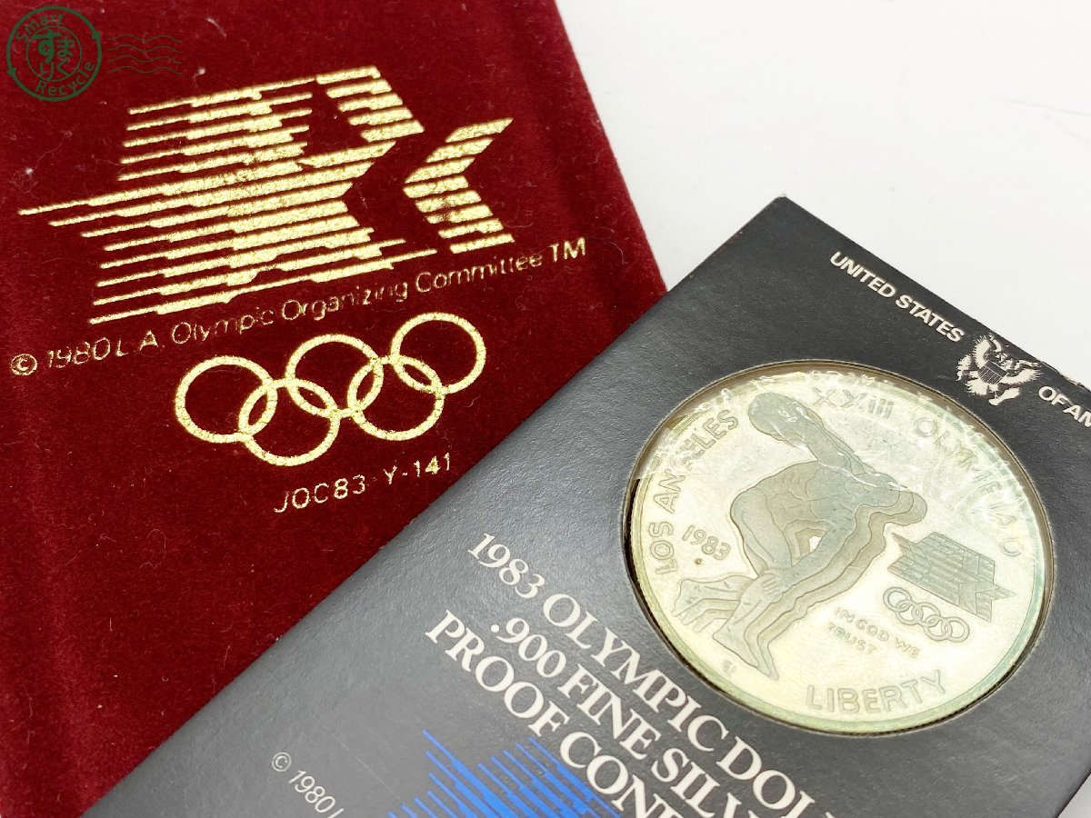 12425066　△ ロサンゼルス オリンピック 1983 1ドル 記念硬貨 銀貨 メダル コレクション ケース付き 中古_画像1