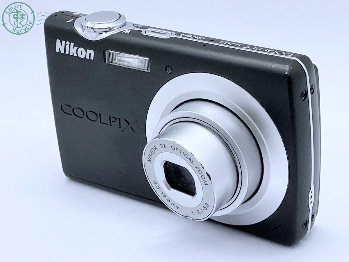 2401310779　★ Nikon ニコン COOLPIX クールピクス S203 コンパクト デジタルカメラ デジカメ ブラック 黒 ジャンク 中古_画像1