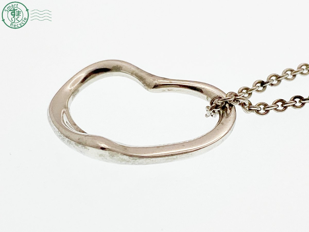 2401322700　△ TIFFANY&Co. ティファニー ネックレス エルサペレッティ オープンハート STERLING 925 刻印あり 全長 約41.5cm ブランド 中_画像2