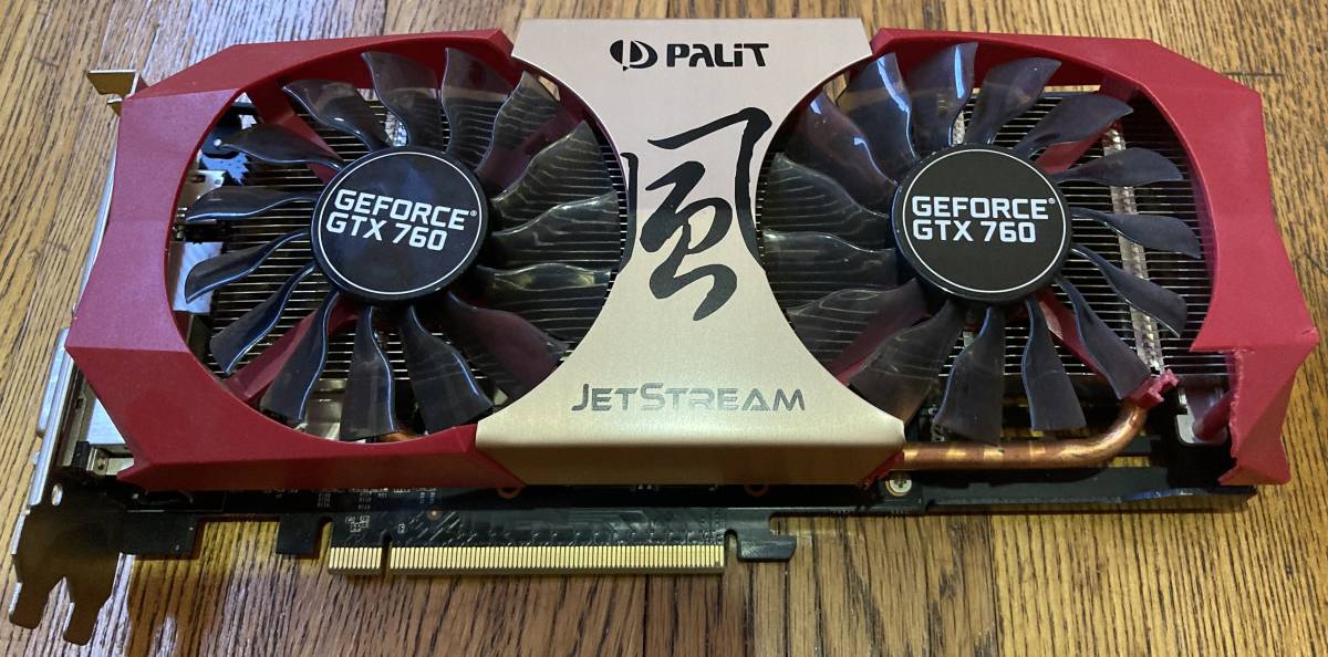 【1円スタート】 Parit GeForce GTX 760 JETSTREAM 4GB-GDDR5 NE5X760010G2-1042J 正常動作品 (一部改造品)_画像1