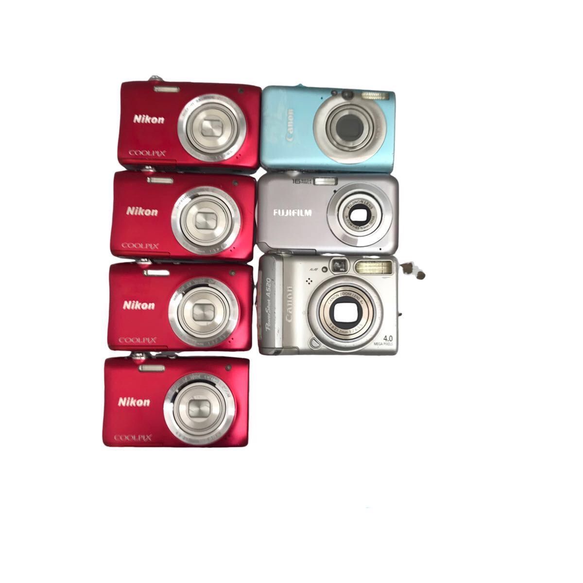 171【ジャンク品】Canon (乾電池タイプ) Nikon FUJIFILM デジタルカメラ 6台セット