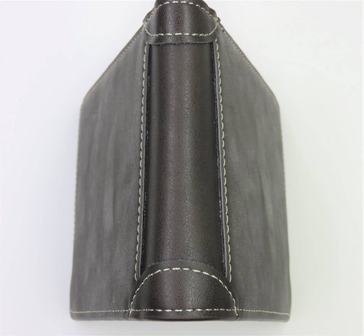 二つ折りメンズ財布、コンパクト男性財布、定期入れポケットあり、新品、当日発送（黒灰色）_画像5
