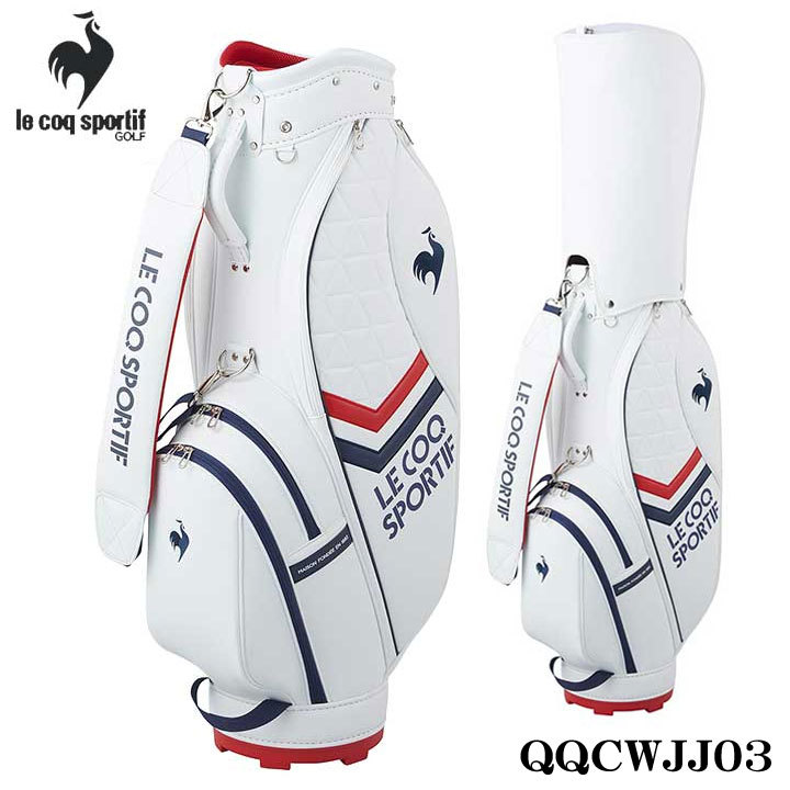 レディース ルコック QQCWJJ03 キャディバッグ ホワイト(WH00) 8.5型 46インチ対応 le coq sportif GOLF 2023 40p 即納_画像1