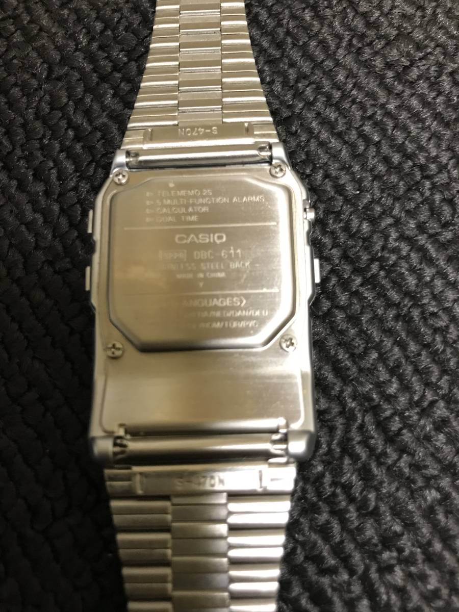 CASIO カシオ DATA BANK データバンク DBC-611-1 腕時計 電卓 計算機 デジタル シルバー_画像6