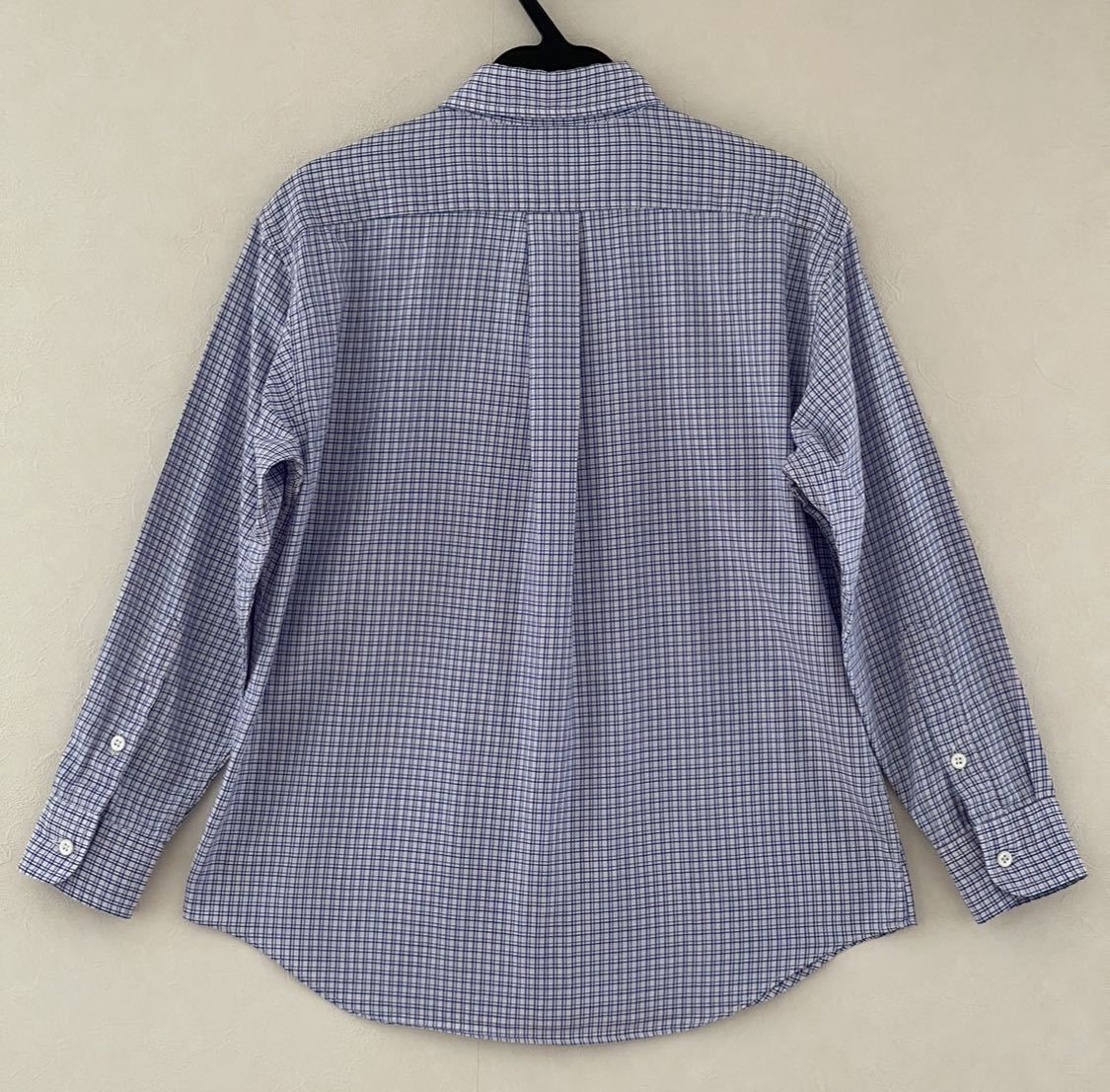  super-beauty goods Ralph Lauren( Ralph Lauren ) long sleeve shirt 140cm use 2 times white blue Kids spring autumn cotton cotton 100% button down ( stock )na excepting 