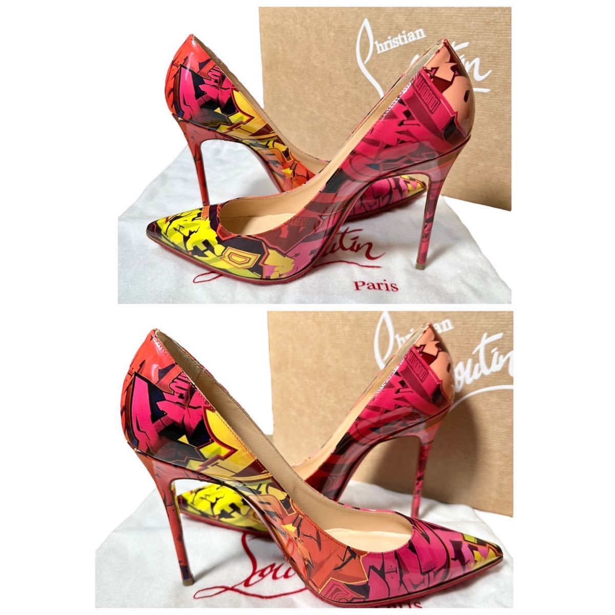 【希少デザイン】新品同様◆Christian Louboutin クリスチャンルブタン ◆デザイン パンプス ヒール エナメル　サイズ 23.5cm_画像3