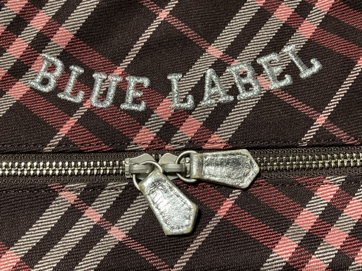 【ジャンク】BURBERRY BLUE LABEL★バッグ【がま口】チェーン 赤茶系 チェック バーバリー ブルーレーベル_画像3