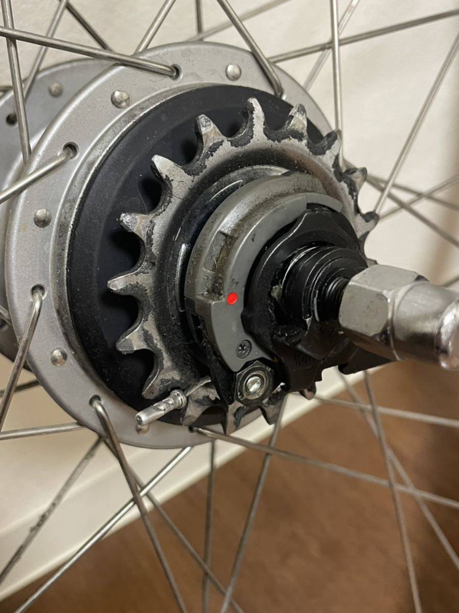 引き取り限定！完成車外し　SHIMANO 前後ホイール&ブレーキシフターセット 700c 内装8速　シマノ_画像8