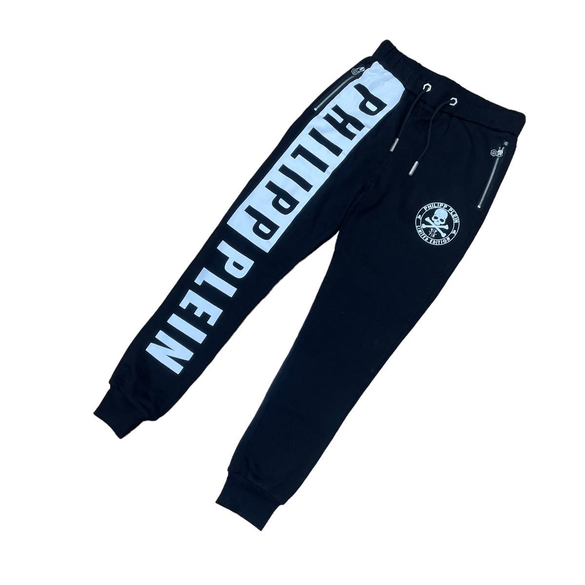 PHILIPP PLEIN フィリッププレイン スウェット ジャージパンツ 3XL オーバーサイズ 黒ブラック プレート_画像2