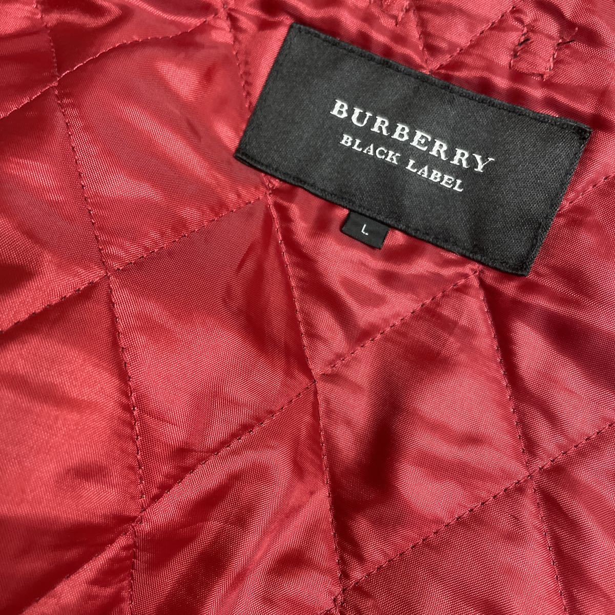 BURBERRY BLACKLABEL バーバリーブラックレーベル キルティング ジャケット リバーシブル 黒赤 レッド L 紳士 山陽商会 1スタ(1円スタート)_画像10