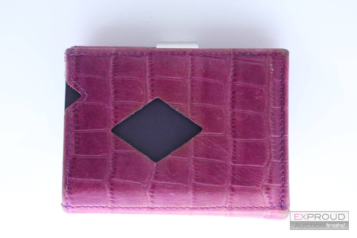  superior article *R69 EXENTRIeki cent lieki cent limi ni purse three folding purse original leather purse Mini purse magnetism prevention skimming card-case compact 