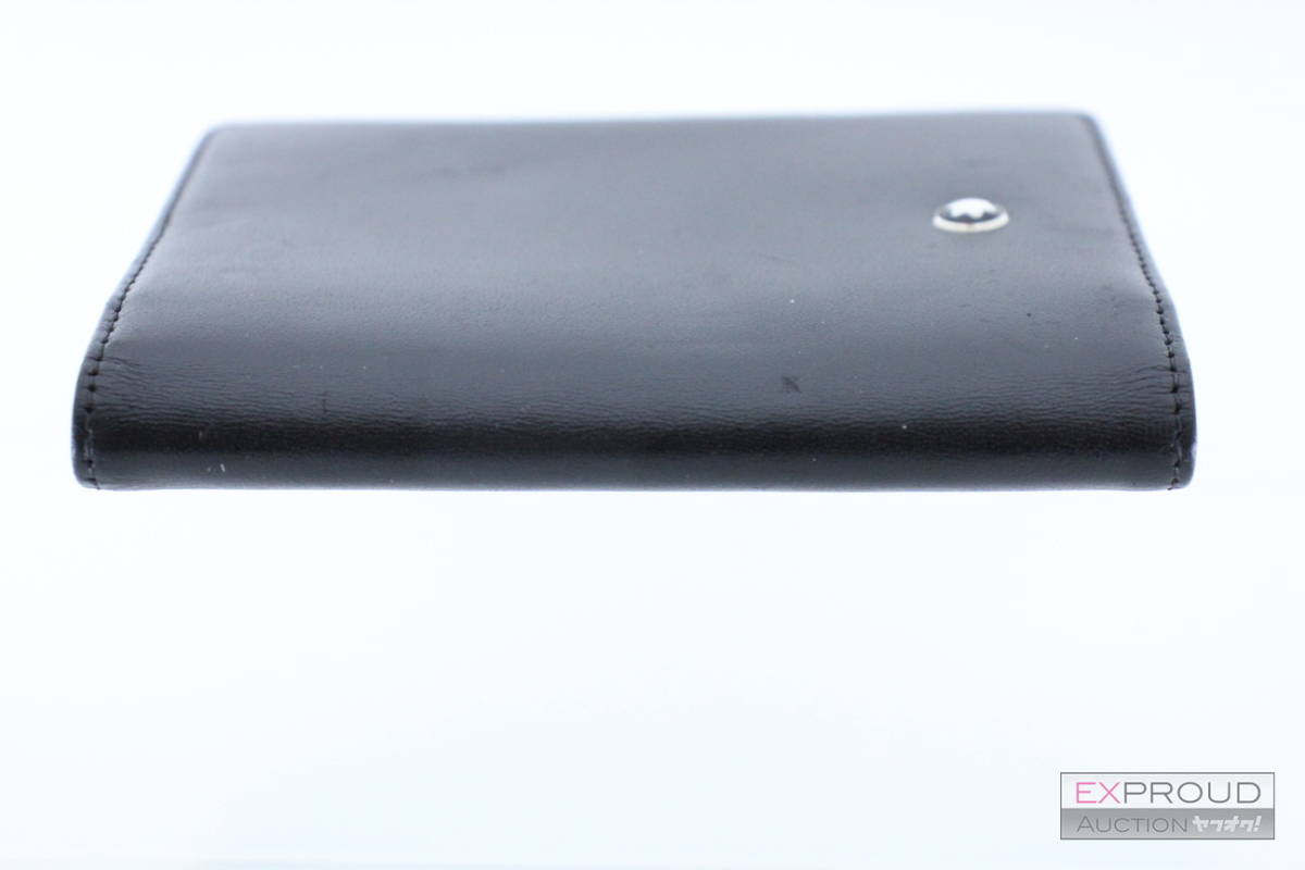 良品★R33 MONTBLANC モンブラン ブラック カードホルダー ビジネスカードホルダー レザー フォルダ 約10×8×1.5cm ブランド小物 正規品_画像6