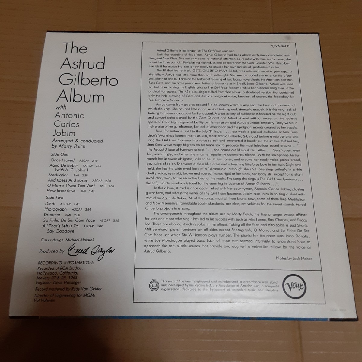 限定盤 JAZZ THE BEST 国内 重量盤アストラッド・ジルベルト おいしい水 The Astrud Gilberto Album UCJU-9032の画像2